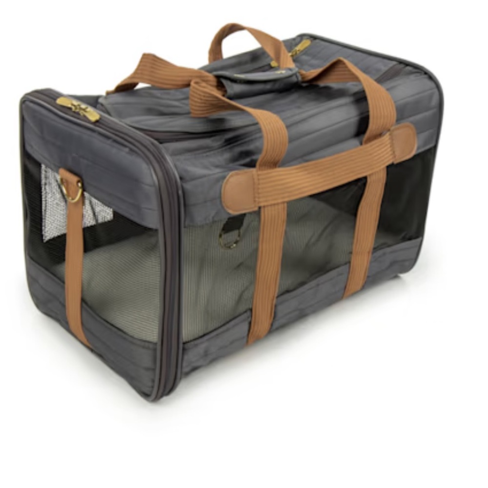 Sherpa Black and Camel Original Deluxe Pet Dog Carrier Large